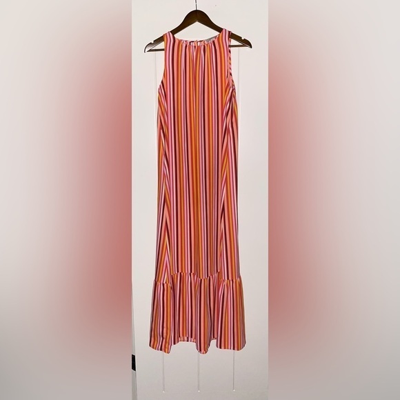 Loft Women Striped Sleeveless Maxi Dress S Boho Colorful Festive Beachy‎ - Picture 5 of 6